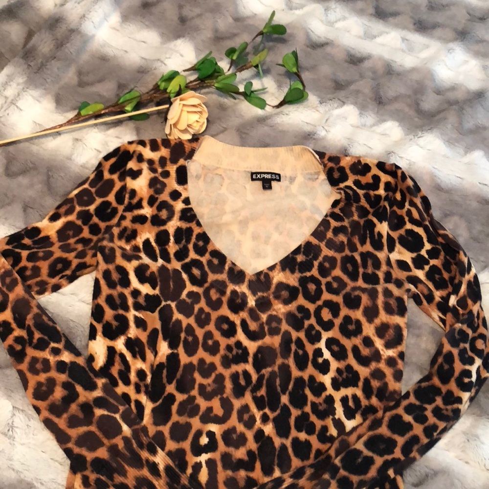 *EXPRESS* Leopard Long sleeve the neck sweater